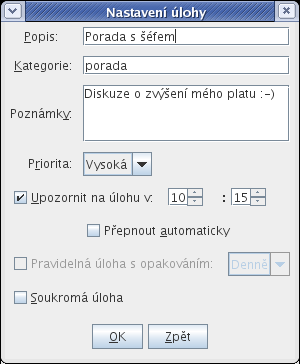 Task dialog